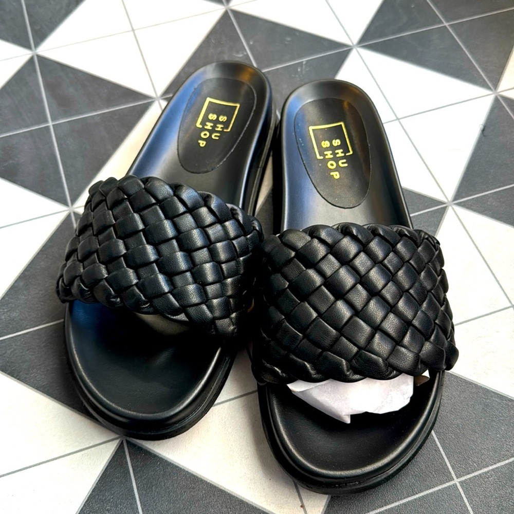 Brand new in box Shu Shop slides.